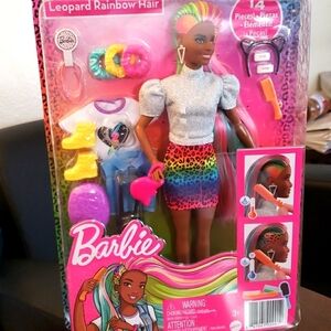 Barbie Leopard Rainbow Hair Doll - Rainbow Skirt